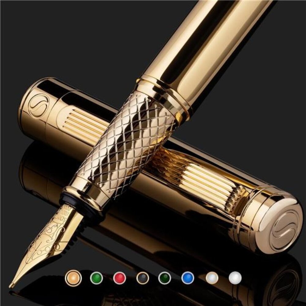Luxury Fountain Pen - Stunning Gold Pen, 24K Gold Finish, Schmidt